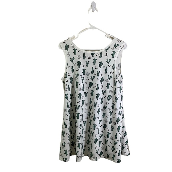 Lularoe Scoop Neck Cactus Print Tunic Sleeveless Top - Picture 2 of 4